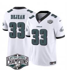 Men Philadelphia Eagles 33 Cooper DeJean White 2024 New NFC East Champions F U S E Vapor Untouchable Limited Stitched Football Jersey Men Philadelphia Eagles 33 Cooper DeJean White 2024 New NFC East Champions F U S E Vapor Untouchable Limited Stitched Football Jersey