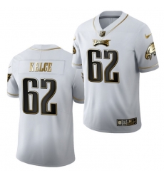 Men Philadelphia Eagles 62 Jason Kelce White Golden Limited Stitched Jersey Men Philadelphia Eagles 62 Jason Kelce White Golden Limited Stitched Jersey