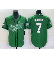 Men Philadelphia Eagles 7 Haason Reddick Green Cool Base Stitched Baseball Jersey Men Philadelphia Eagles 7 Haason Reddick Green Cool Base Stitched Baseball Jersey