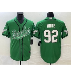 Men Philadelphia Eagles 92 Reggie White Green Cool Base Stitched Baseball Jersey Men Philadelphia Eagles 92 Reggie White Green Cool Base Stitched Baseball Jersey