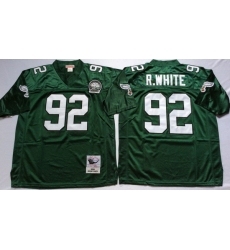 Men Philadelphia Eagles 92 Reggie White Green M&N Throwback Jersey Men Philadelphia Eagles 92 Reggie White Green M&N Throwback Jersey