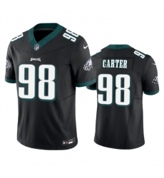 Men Philadelphia Eagles 98 Jalen Carter Black 2023 F U S E Vapor Untouchable Limited Stitched Football Jersey Men Philadelphia Eagles 98 Jalen Carter Black 2023 F U S E Vapor Untouchable Limited Stitched Football Jersey