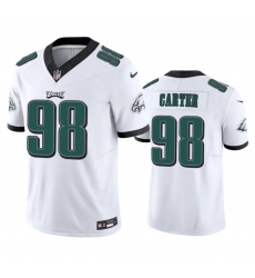 Men Philadelphia Eagles 98 Jalen Carter White 2023 F U S E Vapor Untouchable Limited Stitched Football Jersey Men Philadelphia Eagles 98 Jalen Carter White 2023 F U S E Vapor Untouchable Limited Stitched Football Jersey