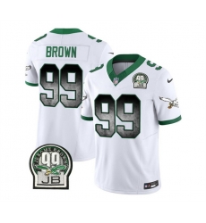 Men Philadelphia Eagles 99 Jerome Brown White 2023 F U S E Throwback Vapor Untouchable Limited Stitched Football Jersey Men Philadelphia Eagles 99 Jerome Brown White 2023 F U S E Throwback Vapor Untouchable Limited Stitched Football Jersey