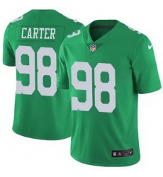 Men Philadelphia Eagles Jalen Carter #98 Green Vapor Untouchable Limited Stitched NFL Jersey Men Philadelphia Eagles Jalen Carter #98 Green Vapor Untouchable Limited Stitched NFL Jersey