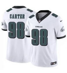Men Philadelphia Eagles Jalen Carter #98 White F U S E Stitched NFL Jersey Men Philadelphia Eagles Jalen Carter #98 White F U S E Stitched NFL Jersey