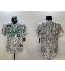Men Philadelphia Eagles big logo 2024 F U S E Arctic Camo Salute To Service Limited Stitched Jersey 12 Men Philadelphia Eagles big logo 2024 F U S E Arctic Camo Salute To Service Limited Stitched Jersey 12