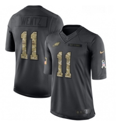 Mens Nike Philadelphia Eagles 11 Carson Wentz Limited Black 2016 Salute to Service NFL Jersey Mens Nike Philadelphia Eagles 11 Carson Wentz Limited Black 2016 Salute to Service NFL Jersey