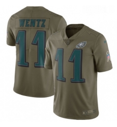 Mens Nike Philadelphia Eagles 11 Carson Wentz Limited Olive 2017 Salute to Service NFL Jersey Mens Nike Philadelphia Eagles 11 Carson Wentz Limited Olive 2017 Salute to Service NFL Jersey