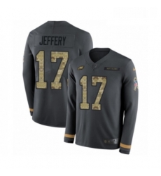 Mens Nike Philadelphia Eagles 17 Alshon Jeffery Limited Black Salute to Service Therma Long Sleeve NFL Jersey Mens Nike Philadelphia Eagles 17 Alshon Jeffery Limited Black Salute to Service Therma Long Sleeve NFL Jersey