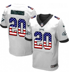 Mens Nike Philadelphia Eagles 20 Brian Dawkins Elite White Road USA Flag Fashion NFL Jersey Mens Nike Philadelphia Eagles 20 Brian Dawkins Elite White Road USA Flag Fashion NFL Jersey