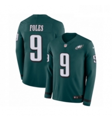 Mens Nike Philadelphia Eagles 9 Nick Foles Limited Green Therma Long Sleeve NFL Jersey Mens Nike Philadelphia Eagles 9 Nick Foles Limited Green Therma Long Sleeve NFL Jersey