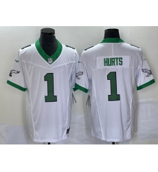 Men's Philadelphia Eagles #1 Jalen Hurts White 2023 FUSE Vapor Untouchable Stitched Jersey Men's Philadelphia Eagles #1 Jalen Hurts White 2023 FUSE Vapor Untouchable Stitched Jersey