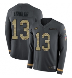Nike Eagles 13 Nelson Agholor Anthracite Salute to Service Men s Stitched NFL Limited Therma Long Sleeve Jersey Nike Eagles 13 Nelson Agholor Anthracite Salute to Service Men s Stitched NFL Limited Therma Long Sleeve Jersey