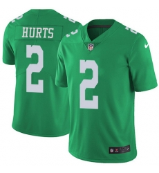 Nike Eagles 2 Jalen Hurts Green Men Stitched NFL Limited Rush Jersey Nike Eagles 2 Jalen Hurts Green Men Stitched NFL Limited Rush Jersey