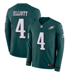 Nike Eagles #4 Jake Elliott Midnight Green Team Color Men Stitched NFL Limited Therma Long Sleeve Jersey Nike Eagles #4 Jake Elliott Midnight Green Team Color Men Stitched NFL Limited Therma Long Sleeve Jersey
