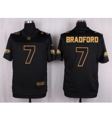 Nike Eagles #7 Sam Bradford Black Mens Stitched NFL Elite Pro Line Gold Collection Jersey Nike Eagles #7 Sam Bradford Black Mens Stitched NFL Elite Pro Line Gold Collection Jersey