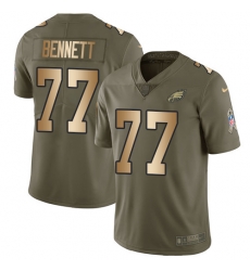 Nike Eagles #77 Michael Bennett Olive Gold Mens Stitched NFL Limited 2017 Salute To Service Jersey Nike Eagles #77 Michael Bennett Olive Gold Mens Stitched NFL Limited 2017 Salute To Service Jersey