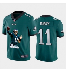 Philadelphia Eagles 11 Carson Wentz Men Nike Player Signature Moves 3 Vapor Limited NFL Jersey Green Philadelphia Eagles 11 Carson Wentz Men Nike Player Signature Moves 3 Vapor Limited NFL Jersey Green