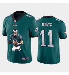 Philadelphia Eagles 11 Carson Wentz Men Nike Player Signature Moves Vapor Limited NFL Jersey Green Philadelphia Eagles 11 Carson Wentz Men Nike Player Signature Moves Vapor Limited NFL Jersey Green