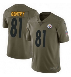 Men Nike 81 Zach Gentry Pittsburgh Steelers Limited Green 2017 Salute to Service Jersey Men Nike 81 Zach Gentry Pittsburgh Steelers Limited Green 2017 Salute to Service Jersey