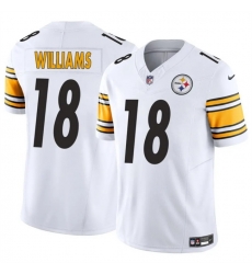 Men Pittsburgh Steelers 18 Mike Williams White 2024 F U S E Vapor Untouchable Limited Stitched Jersey Men Pittsburgh Steelers 18 Mike Williams White 2024 F U S E Vapor Untouchable Limited Stitched Jersey