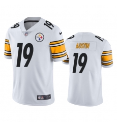 Men Pittsburgh Steelers 19 Calvin Austin White Color Vapor Limited Stitched Jersey Men Pittsburgh Steelers 19 Calvin Austin White Color Vapor Limited Stitched Jersey