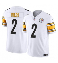 Men Pittsburgh Steelers 2 Justin Fields White 2024 F U S E Vapor Untouchable Limited Stitched Jersey Men Pittsburgh Steelers 2 Justin Fields White 2024 F U S E Vapor Untouchable Limited Stitched Jersey