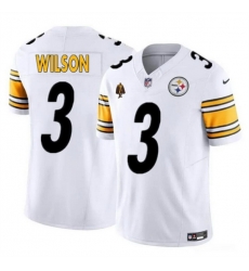 Men Pittsburgh Steelers 3 Russell Wilson White F U S E With Walter Payton Patch Vapor Untouchable Limited Stitched Jersey Men Pittsburgh Steelers 3 Russell Wilson White F U S E With Walter Payton Patch Vapor Untouchable Limited Stitched Jersey