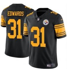 Men Pittsburgh Steelers 31 Daijun Edwards Black Color Rush Limited Stitched Jersey Men Pittsburgh Steelers 31 Daijun Edwards Black Color Rush Limited Stitched Jersey