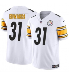 Men Pittsburgh Steelers 31 Daijun Edwards White 2024 F U S E Vapor Untouchable Limited Stitched Jersey Men Pittsburgh Steelers 31 Daijun Edwards White 2024 F U S E Vapor Untouchable Limited Stitched Jersey