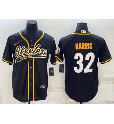 Men Pittsburgh Steelers 32 Franco Harris Black With Patch Cool Base Stitched Baseball Jersey Men Pittsburgh Steelers 32 Franco Harris Black With Patch Cool Base Stitched Baseball Jersey