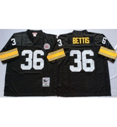 Men Pittsburgh Steelers 36 Jerome Bettis Black M&N Throwback Jersey Men Pittsburgh Steelers 36 Jerome Bettis Black M&N Throwback Jersey
