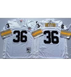 Men Pittsburgh Steelers 36 Jerome Bettis White M&N Throwback Jersey Men Pittsburgh Steelers 36 Jerome Bettis White M&N Throwback Jersey