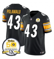 Men Pittsburgh Steelers 43 Troy Polamalu Black 2024 F U S E 50th Anniversary Of Super Bowl IX Alternate Vapor Untouchable Limited Stitched Jersey Men Pittsburgh Steelers 43 Troy Polamalu Black 2024 F U S E 50th Anniversary Of Super Bowl IX Alternate Vapor Untouchable Limited Stitched Jersey