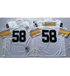 Men Pittsburgh Steelers 58 Jack Lambert White M&N Throwback Jersey Men Pittsburgh Steelers 58 Jack Lambert White M&N Throwback Jersey