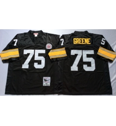 Men Pittsburgh Steelers 75 Joe Greene Black M&N Throwback Jersey Men Pittsburgh Steelers 75 Joe Greene Black M&N Throwback Jersey