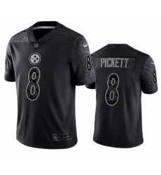 Men Pittsburgh Steelers 8 Kenny Pickett Black Reflective Limited Stitched Jersey Men Pittsburgh Steelers 8 Kenny Pickett Black Reflective Limited Stitched Jersey