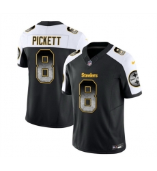 Men Pittsburgh Steelers 8 Kenny Pickett Black White 2023 F U S E Smoke Vapor Untouchable Limited Stitched Jersey Men Pittsburgh Steelers 8 Kenny Pickett Black White 2023 F U S E Smoke Vapor Untouchable Limited Stitched Jersey