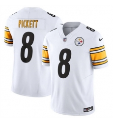 Men Pittsburgh Steelers 8 Kenny Pickett White 2023 F.U.S.E. Vapor Untouchable Limited Jersey Men Pittsburgh Steelers 8 Kenny Pickett White 2023 F.U.S.E. Vapor Untouchable Limited Jersey