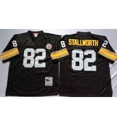 Men Pittsburgh Steelers 82 John Stallworth Black M&N Throwback Jersey Men Pittsburgh Steelers 82 John Stallworth Black M&N Throwback Jersey