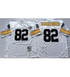 Men Pittsburgh Steelers 82 John Stallworth White M&N Throwback Jersey Men Pittsburgh Steelers 82 John Stallworth White M&N Throwback Jersey