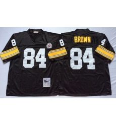 Men Pittsburgh Steelers 84 Antonio Brown Black M&N Throwback Jersey Men Pittsburgh Steelers 84 Antonio Brown Black M&N Throwback Jersey
