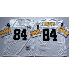 Men Pittsburgh Steelers 84 Antonio Brown White M&N Throwback Jersey Men Pittsburgh Steelers 84 Antonio Brown White M&N Throwback Jersey