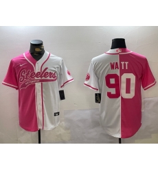 Men Pittsburgh Steelers 90 T J Watt 2024 Arctic Red White Salute To Service Stitched Baseball Jersey 3 Men Pittsburgh Steelers 90 T J Watt 2024 Arctic Red White Salute To Service Stitched Baseball Jersey 3