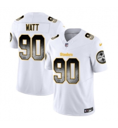 Men Pittsburgh Steelers 90 T J Watt White 2023 F U S E Smoke Vapor Untouchable Limited Stitched Jersey Men Pittsburgh Steelers 90 T J Watt White 2023 F U S E Smoke Vapor Untouchable Limited Stitched Jersey