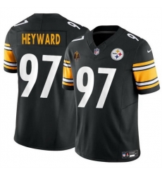 Men Pittsburgh Steelers 97 Cameron Heyward Black F U S E With Walter Payton Patch Vapor Untouchable Limited Stitched Jersey Men Pittsburgh Steelers 97 Cameron Heyward Black F U S E With Walter Payton Patch Vapor Untouchable Limited Stitched Jersey