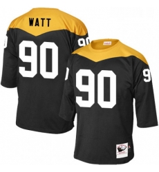 Mens Mitchell and Ness Pittsburgh Steelers 90 T J Watt Elite Black 1967 Home Throwback NFL Jersey Mens Mitchell and Ness Pittsburgh Steelers 90 T J Watt Elite Black 1967 Home Throwback NFL Jersey