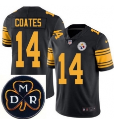 Men's Nike Pittsburgh Steelers #14 Sammie Coates Elite Black Rush NFL MDR Dan Rooney Patch Jersey Men's Nike Pittsburgh Steelers #14 Sammie Coates Elite Black Rush NFL MDR Dan Rooney Patch Jersey