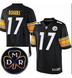 Men's Nike Pittsburgh Steelers #17 Eli Rogers Elite Black NFL MDR Dan Rooney Patch Jersey Men's Nike Pittsburgh Steelers #17 Eli Rogers Elite Black NFL MDR Dan Rooney Patch Jersey